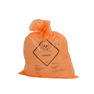 Saco lixo laranja toxico 100l 100 un plastjoia