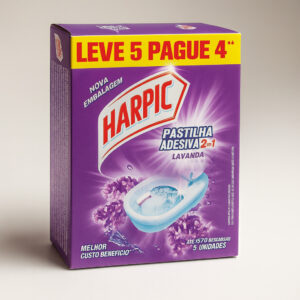Pastilha adesiva para vaso sanitário lavanda 5 un harpic