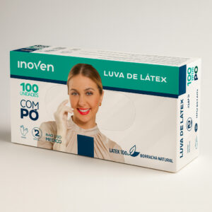 Luva latex com pó p cx 100 un inoven
