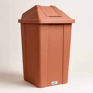 Lixeira quadrada basculante marrom q60 60l js