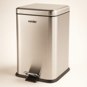 Lixeira inox retangular com pedal 20l vonder