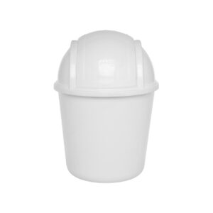 Lixeira plástica tampa bastulante branca 5l jaguar