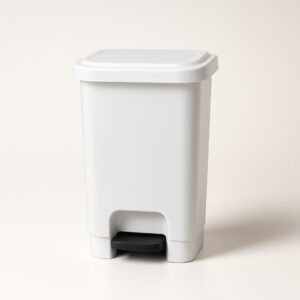 Lixeira pedal branca haste plástico 50l lp