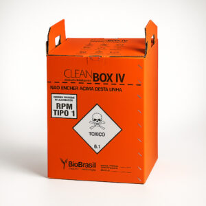 Coletor perfuro cortante 20l laranja quimico