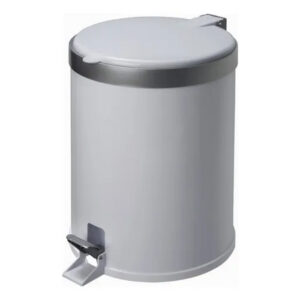 Lixeira pedal plástica aro prata branca 3552 5l viel