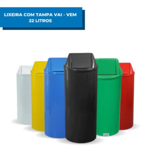 Lixeira plast basculante preta eb12p 24x50cm 22l js