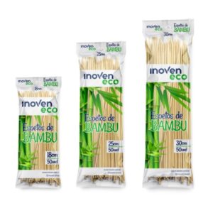 Espeto bambu vareta 30cm pct 50 inoven