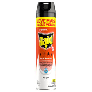 Inseticida spray lata base água 420ml raid prom