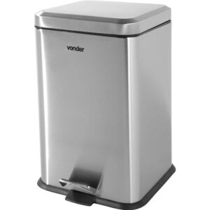 Lixeira inox retangular com pedal 50l vonder