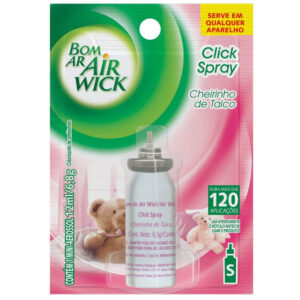 Odorizador click spray talco refil 12ml bom ar