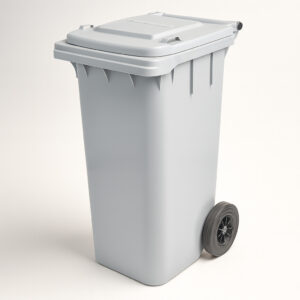 Container com rodas 200mm branco 120l bralimpia