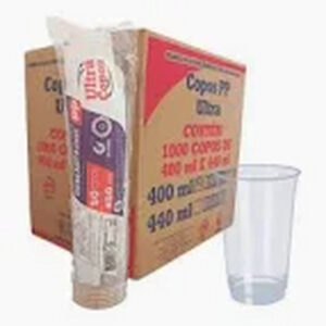 Copo 400ml transp liso cx 1000 un pp ultra