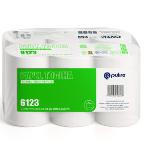 Papel toalha bobina fardo 6x200m extra luxo brs