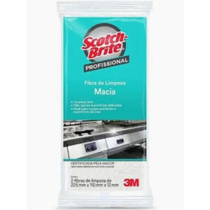 Fibra macia branca pacote c/ 2unidades scotch brite 3m